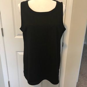 Black Sleeveless Scoop Neck with Cut Out in Back
